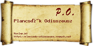 Plancsák Odisszeusz névjegykártya